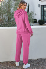 Bonbon Solid Color Fleece Lined Drawstring Hoodie with Pocket Sweatshirts & Hoodies JT's Designer Fashion