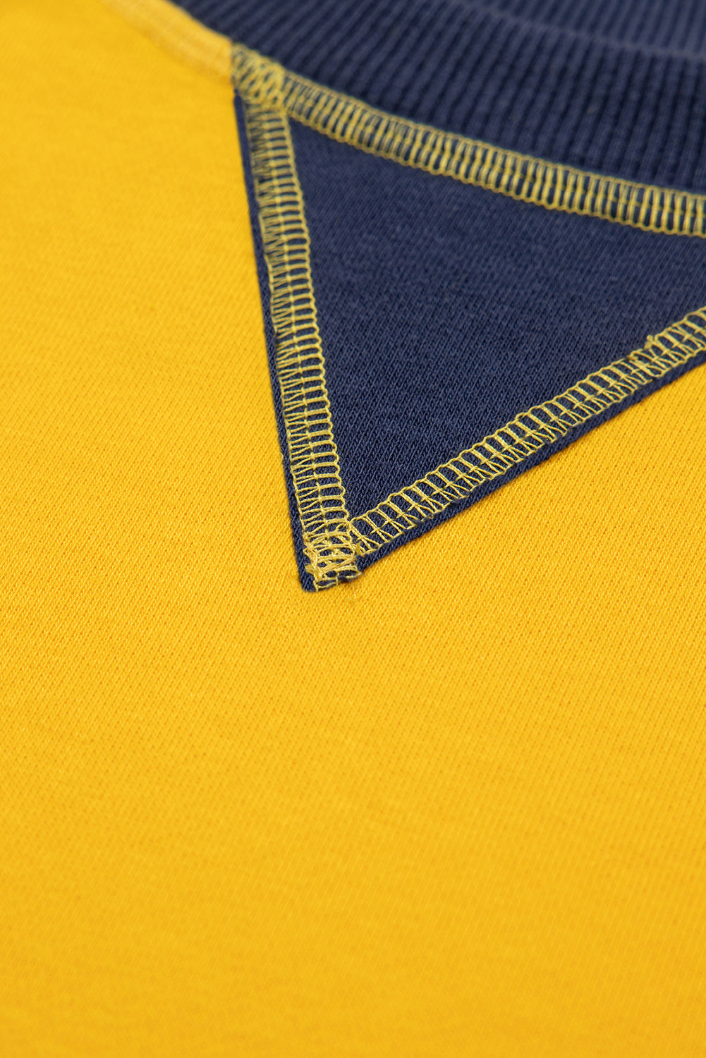 Yellow Color Block Thumbhole Sleeve Drop Shoulder Sweatshirt Sweatshirts & Hoodies JT's Designer Fashion