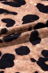 Brown Leopard Round Neck Long Sleeve Slim Top Long Sleeve Tops JT's Designer Fashion