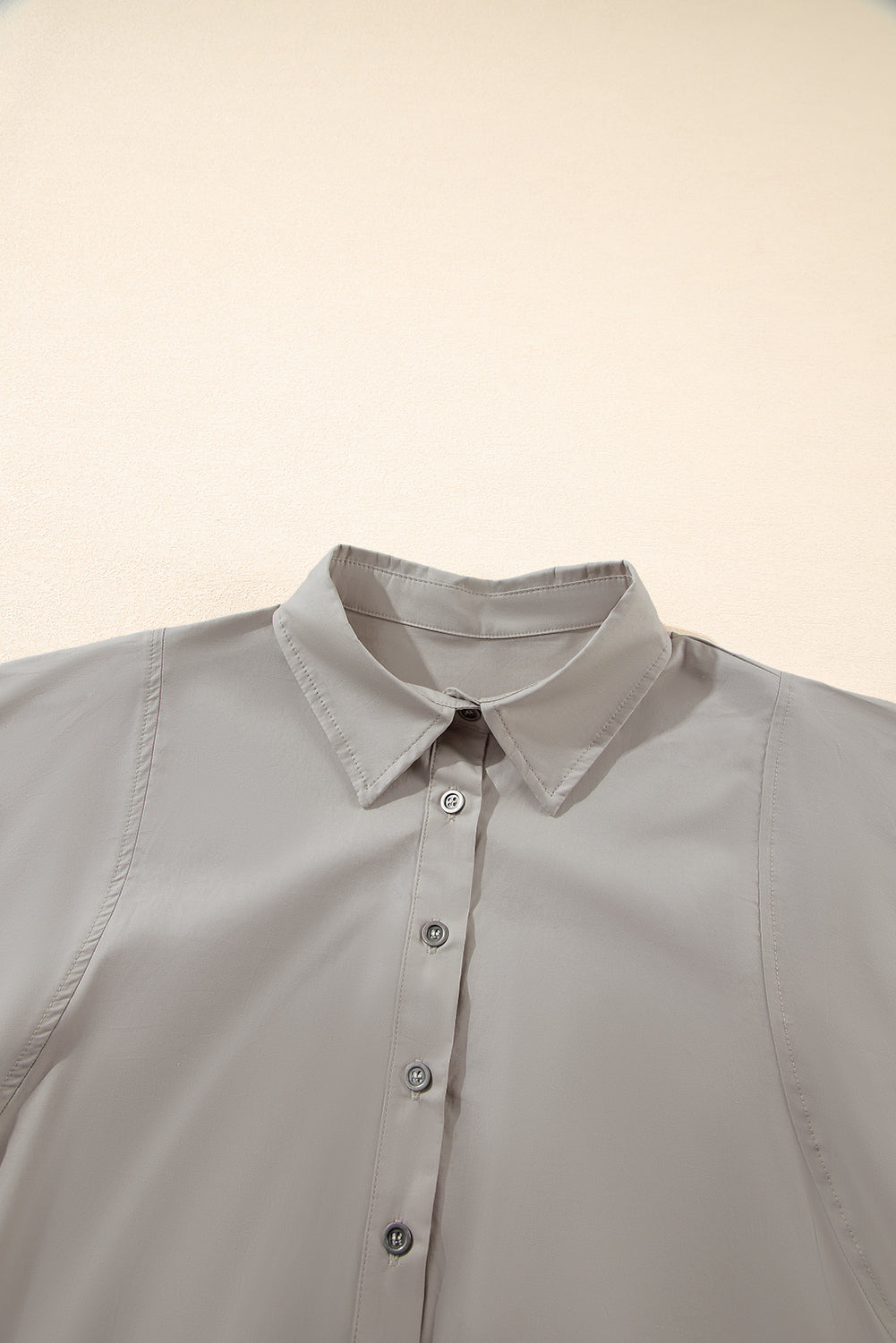 High Solid Color Balloon Sleeve Side Slits Loose Fit Shirt Blouses & Shirts JT's Designer Fashion