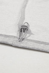 Light Grey Solid Kangaroo Pocket Half Zipper Oversized Hoodie Sweatshirts & Hoodies JT's Designer Fashion