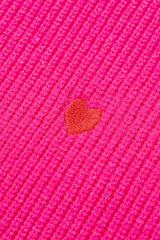 Rose Red Heart Shape Drop Shoulder Round Neck Sweater Sweaters JT's Designer Fashion