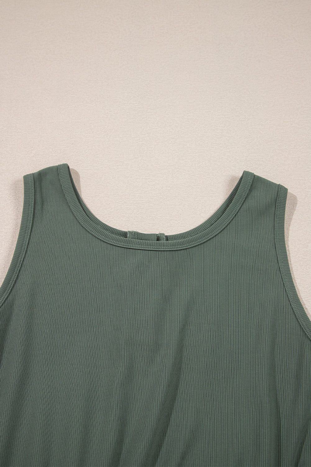 Vineyard Green Buttoned Drawstring Waist Sleeveless Wide Leg Jumpsuit Jumpsuits & Rompers JT's Designer Fashion