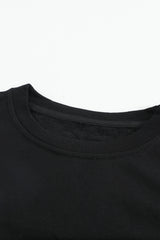Colorblock Black Contrast Stitching Sweatshirt with Slits Sweatshirts & Hoodies JT's Designer Fashion