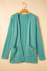 Canton Solid Textured Open Front Cardigan with Pocket Cardigans JT's Designer Fashion