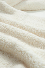 Beige Contrast Flap Pocket Single Breasted Teddy Coat Coats JT's Designer Fashion