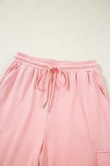 Apricot Pink Half Sleeve T-Shirt & Cargo Sweatpants Set Pant Sets JT's Designer Fashion