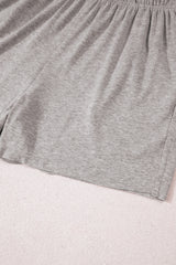 Gray Solid Color Loose Tee 2 Piece Shorts Set Short Sets JT's Designer Fashion