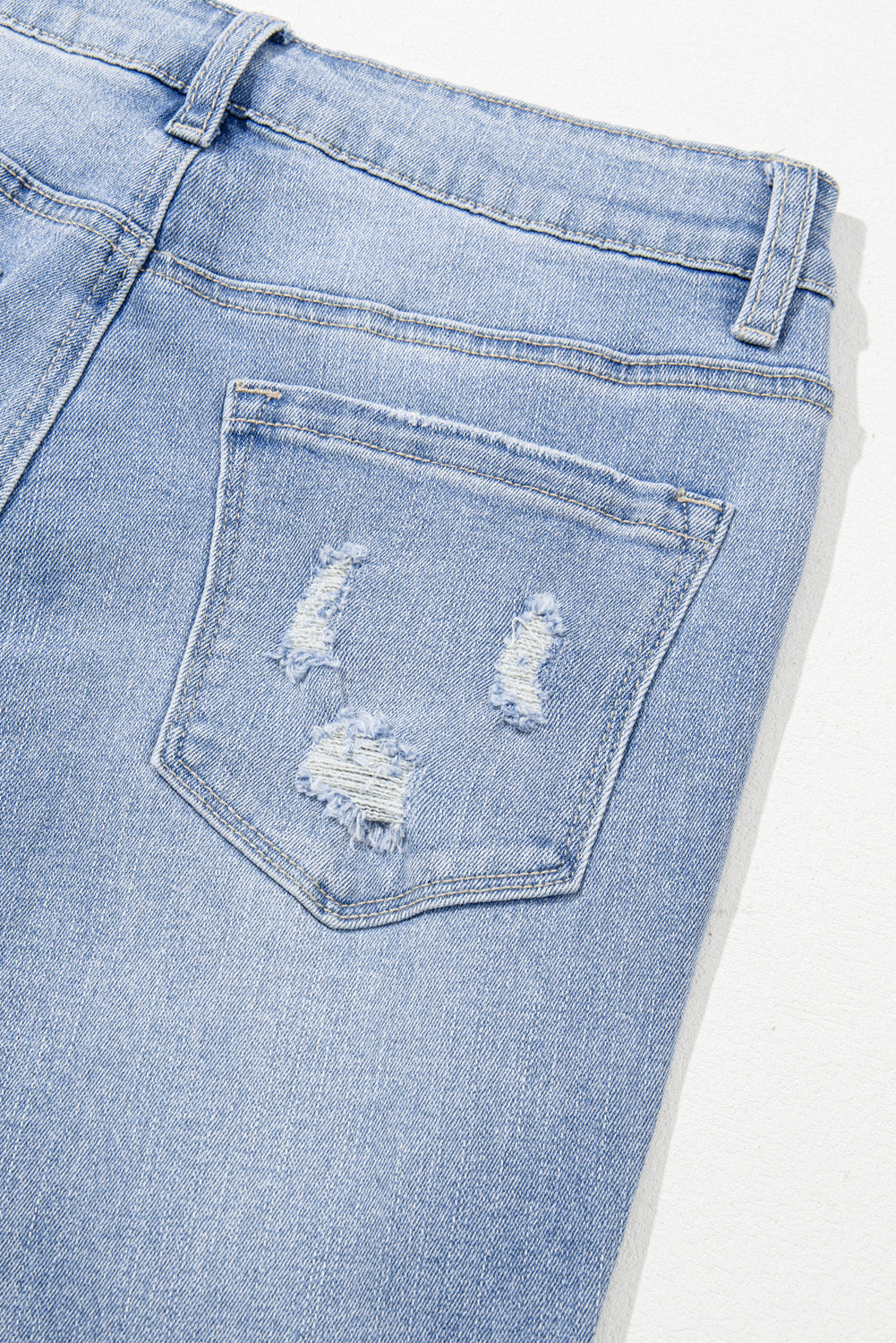 Ashleigh Blue Acid Wash Raw Hem High Waist Flared Jeans Jeans JT's Designer Fashion
