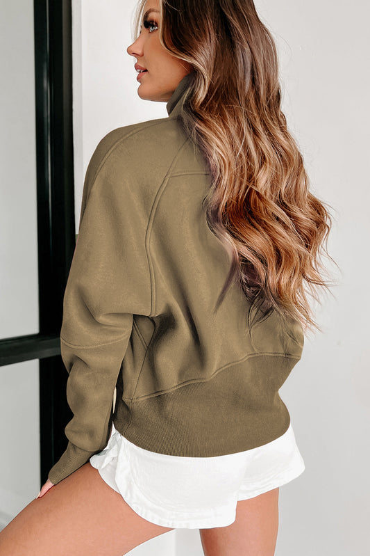 Elmwood Fleece Lined Zip Up Stand Collar Thumbhole Sleeve Sweatshirt Sweatshirts & Hoodies JT's Designer Fashion