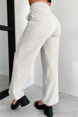 Light Grey Cross-Waist Wide Leg Lounge Pants Pants & Culotte JT's Designer Fashion
