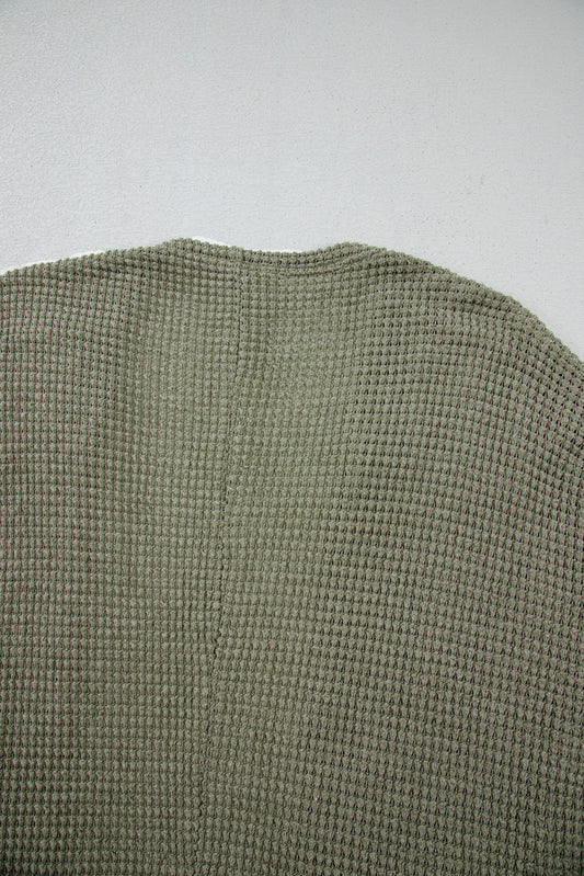 Seagrass Waffle Knit Drop Shoulder Open Front Pocketed Plus Size Cardigan Plus Size Sweaters & Cardigans JT's Designer Fashion