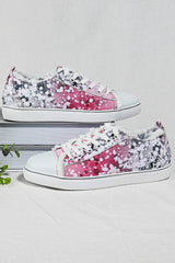 Pink Bleached Spots Canvas Shoes Women's Shoes JT's Designer Fashion