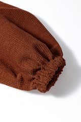 Coffee Textured Corduroy Puff Sleeve Shacket Jackets JT's Designer Fashion