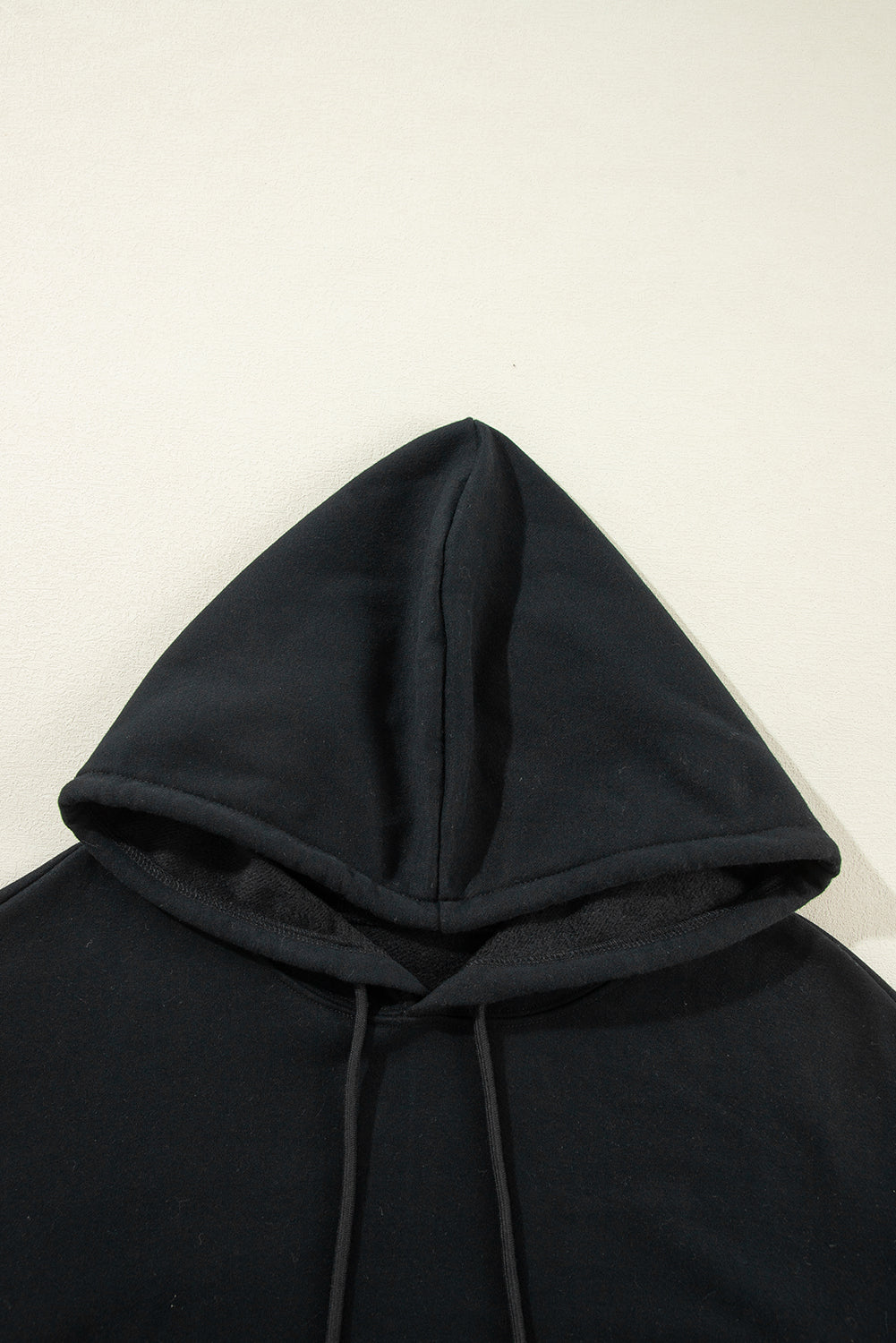 Black Fleece Lined Kangaroo Pocket Drawstring Chunky Hoodie Sweatshirts & Hoodies JT's Designer Fashion