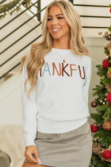 White Thankful Ivory Embroidered Sweater White 50%Viscose+28%Polyester+22%Polyamide Sweaters JT's Designer Fashion