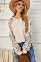 Leopard Print Pullover Top Long Sleeve Tops JT's Designer Fashion