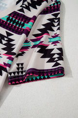 Beige Western Aztec Printed Long T-shirt Dress T Shirt Dresses JT's Designer Fashion