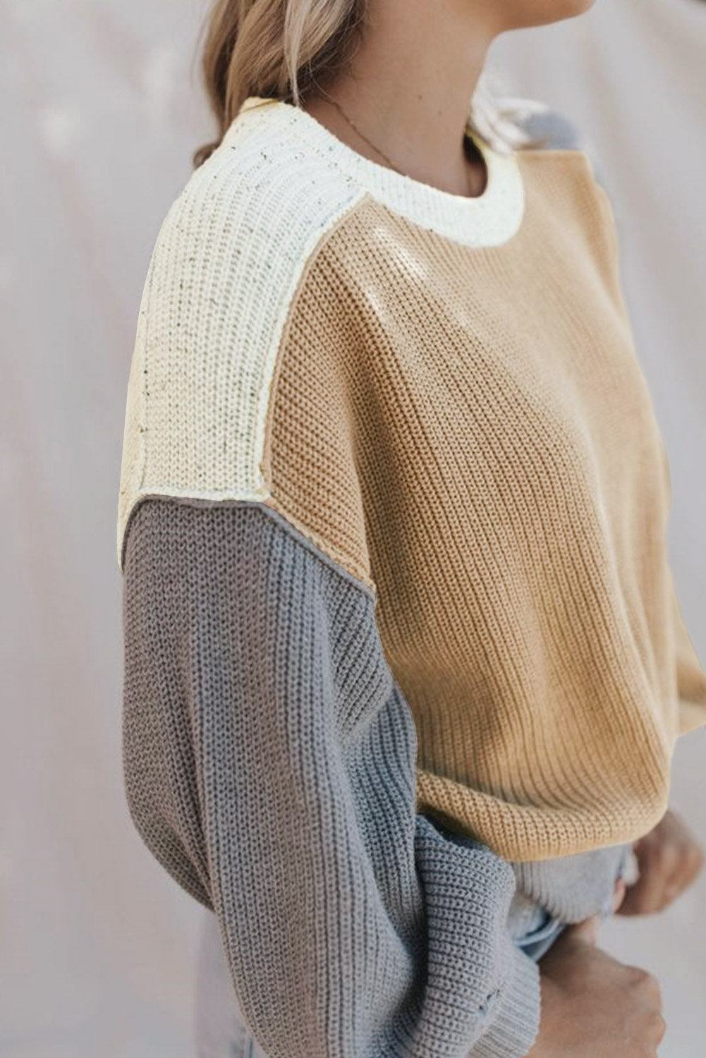 Multicolor Color Block Patchwork Baggy Sweater Sweaters & Cardigans JT's Designer Fashion