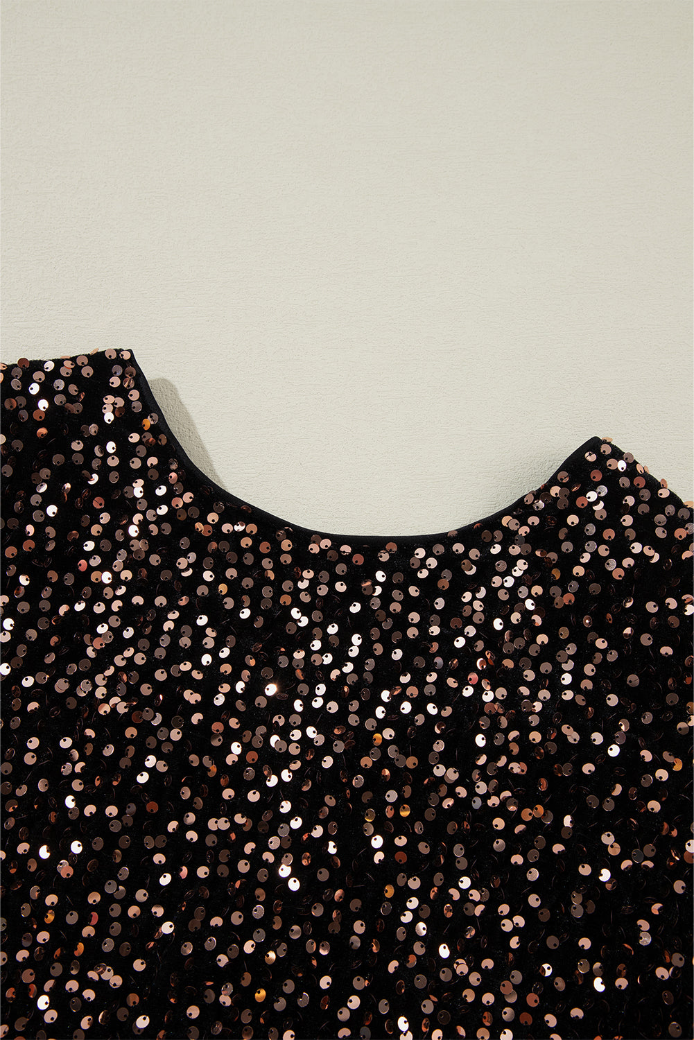 Chicory Coffee Sequin Long Sleeve Cutout Back Top Long Sleeve Tops JT's Designer Fashion