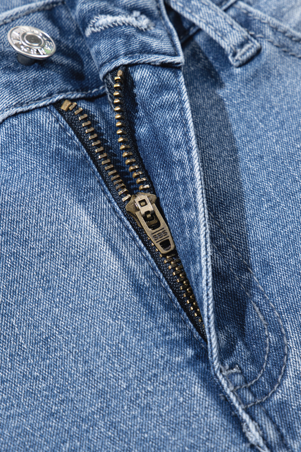 Beau Blue Vintage Stitching Raw Hem Flared Jeans Jeans JT's Designer Fashion