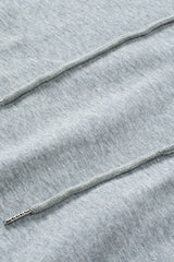 Grey Casual Solid Color Lace-up Hoodie Sweatshirts & Hoodies JT's Designer Fashion