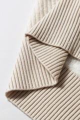 Apricot Thermal Lined Ribbed Knit Mock Neck Sweater Sweaters JT's Designer Fashion