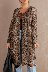 Snake Print Long Cardigan Sweaters & Cardigans JT's Designer Fashion