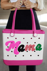 Rose Red mama Print Self-assembly Straps Hollowed EVA Beach Bag Handbags JT's Designer Fashion