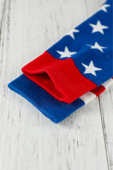 Sail Blue American Flag Pattern Soft Knitted Socks Socks JT's Designer Fashion