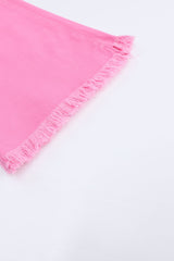 Pink Vintage High Waist Flare Leg Ripped Raw Hem Jeans Jeans JT's Designer Fashion