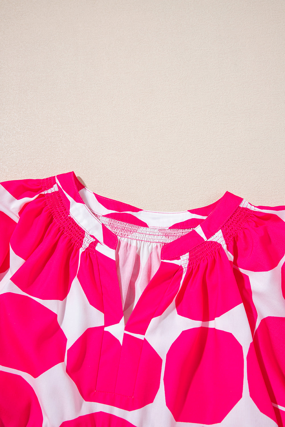 Rose Polka Dot Flutter Sleeve Notched Neck Tiered Flowy Dress Mini Dresses JT's Designer Fashion