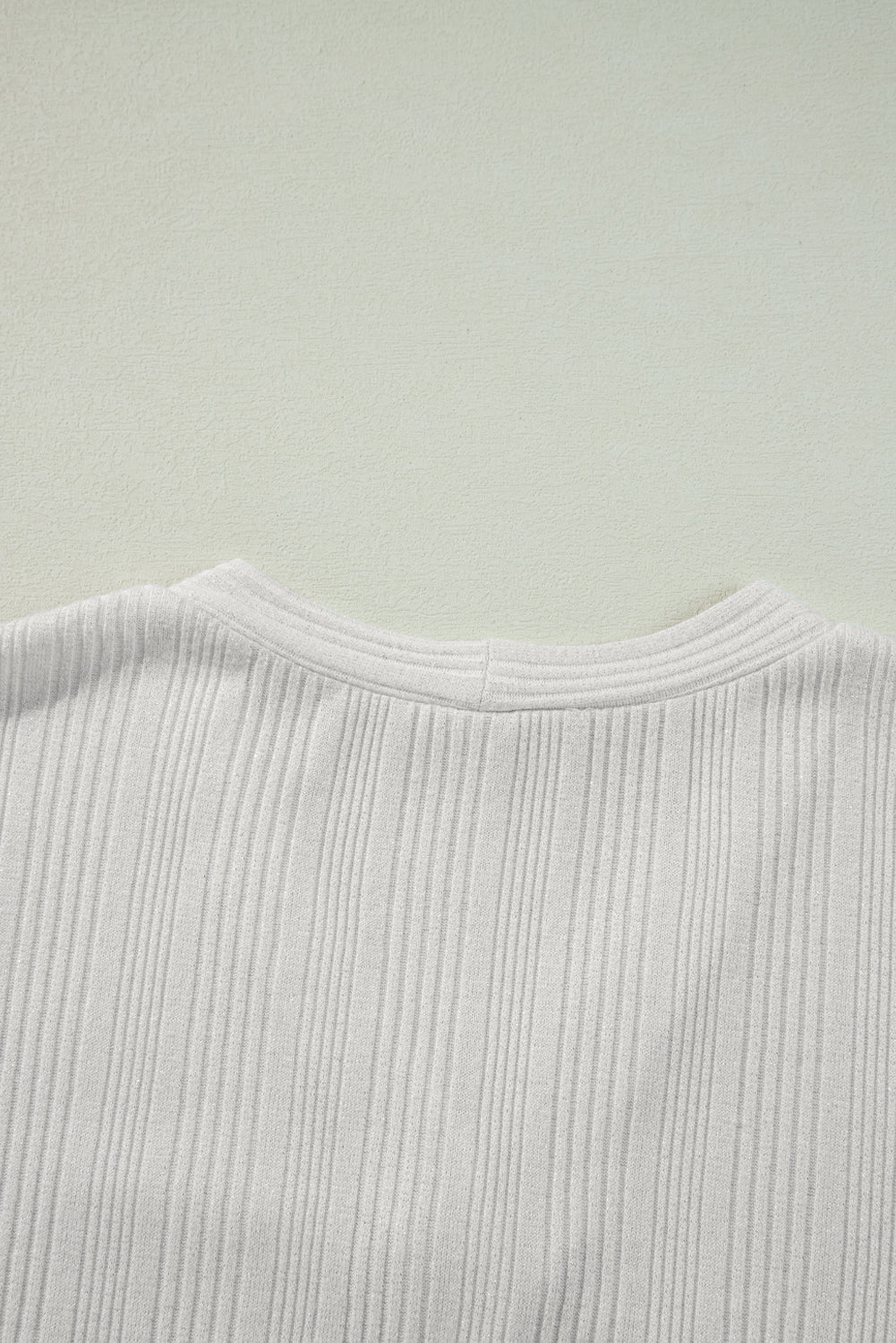 White Solid Color Ribbed Button up Tunic Cardigan Cardigans JT's Designer Fashion