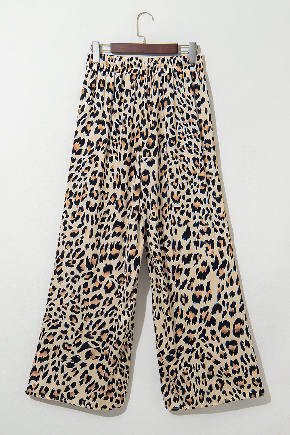 Parchment Leopard Drawstring Flowy Wide Leg Pants Pants & Culotte JT's Designer Fashion