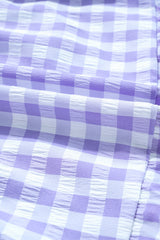 Lavendula Plaid Ruffle Wide Short Sleeve Babydoll Mini Dress Mini Dresses JT's Designer Fashion
