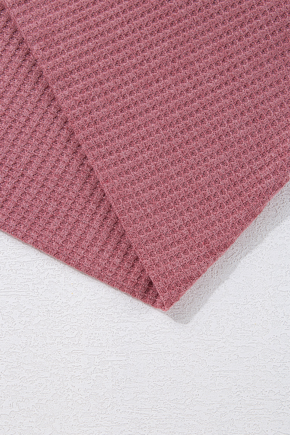 Mineral Red Solid Color Waffle Knit Cardigan with Pocket Cardigans JT's Designer Fashion