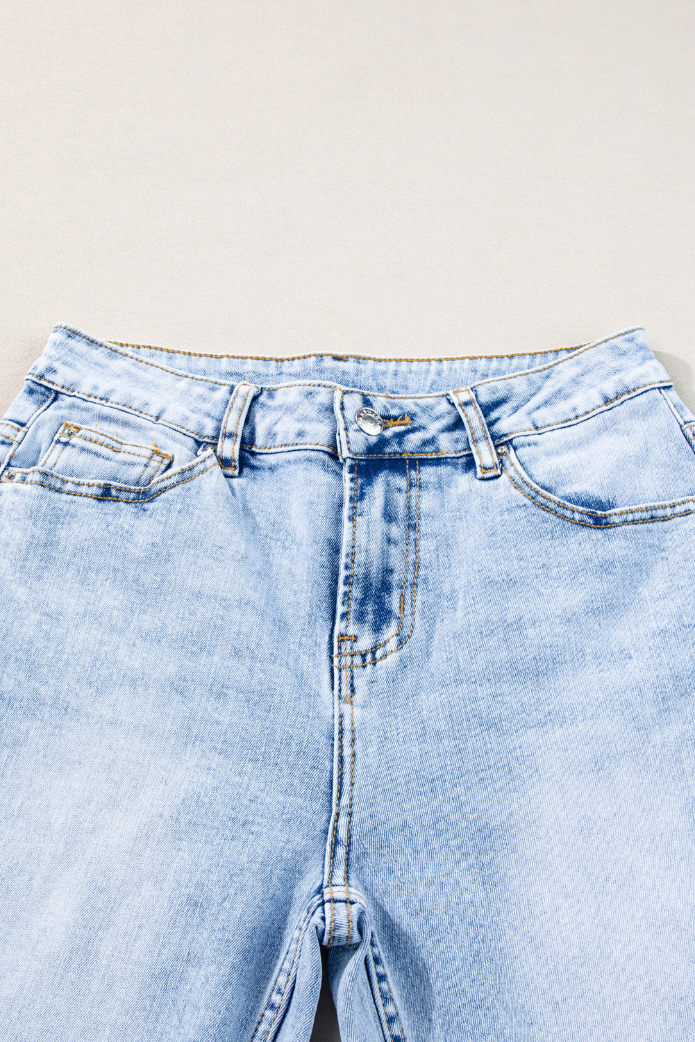 Beau Blue Acid Wash Straight Jeans Jeans JT's Designer Fashion