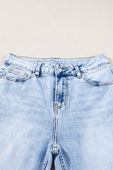 Beau Blue Acid Wash Straight Jeans Jeans JT's Designer Fashion