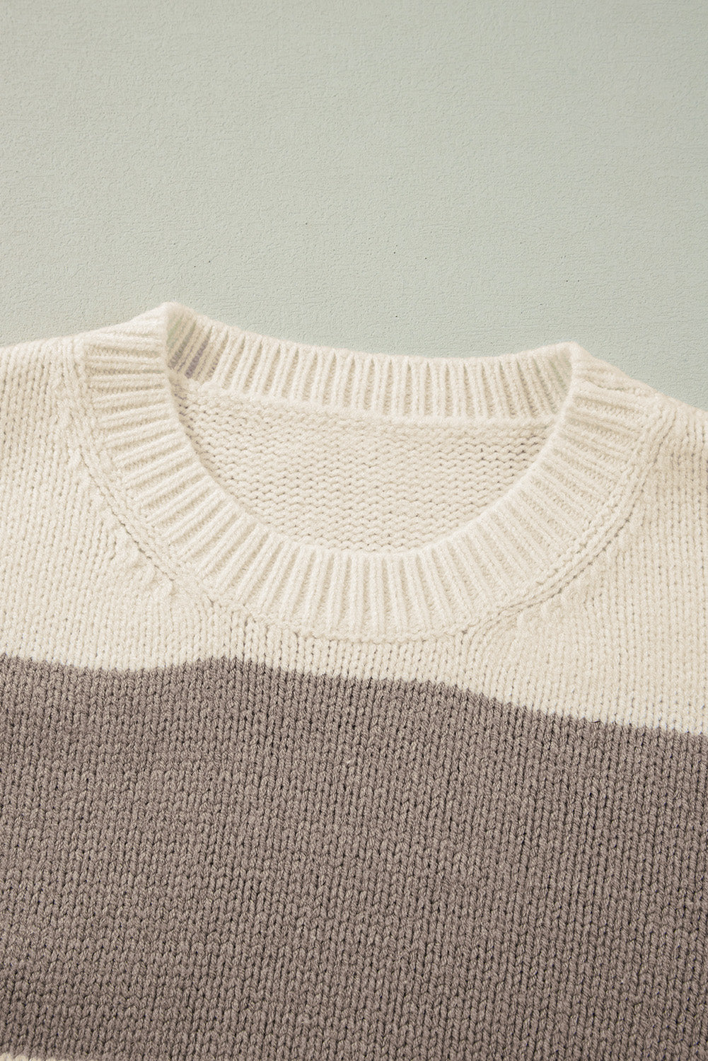Simply Taupe Colorblock Loose Pullover Sweater Sweaters JT's Designer Fashion