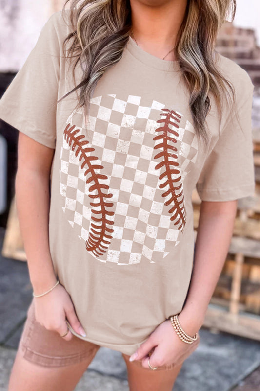 Jet Stream Checkered Baseball Graphic Tee Graphic Tees JT's Designer Fashion
