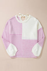 Bonbon Neutral Colorblock Tie Back Sweater Sweaters JT's Designer Fashion