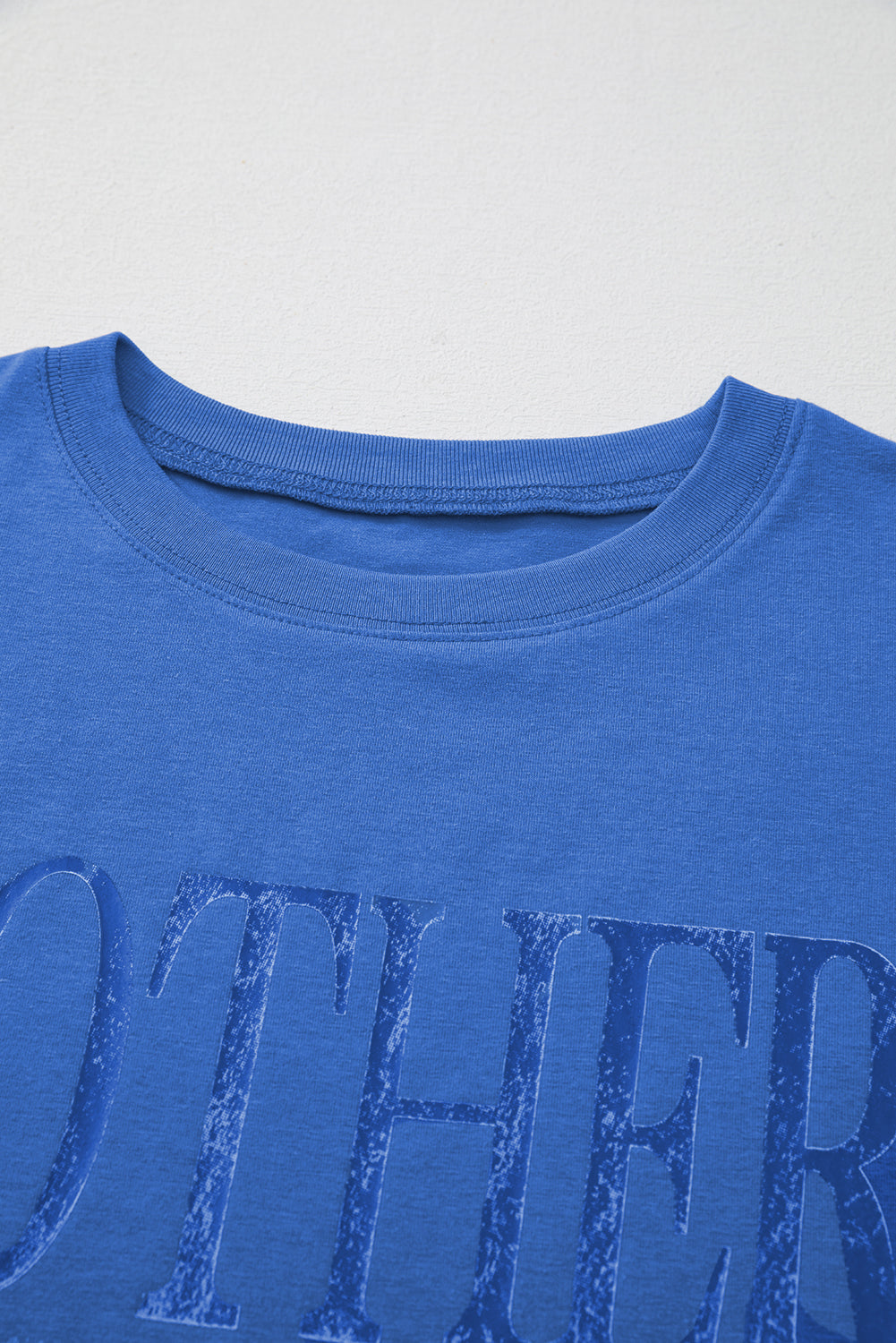 Sky Blue Vintage MOTHERHOOD Letter Graphic T Shirt Graphic Tees JT's Designer Fashion