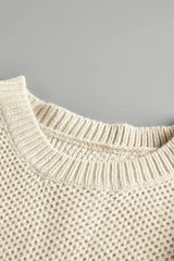 Black Color Block Netted Texture Pullover Sweater Sweaters & Cardigans JT's Designer Fashion