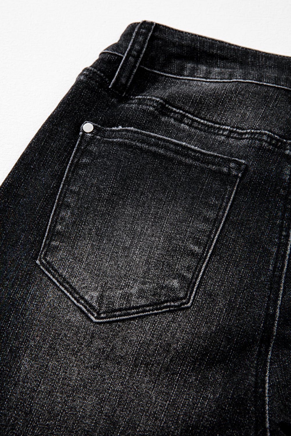 Carbon Grey Mineral Wash Raw Hem High Waist Flared Jeans Jeans JT's Designer Fashion