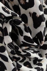 Multicolour Button Striped Collar Leopard Print Long Sleeve Flared Dress Mini Dresses JT's Designer Fashion
