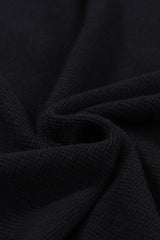 Black Striped Sleeve Plain Knit Sweater Sweaters JT's Designer Fashion