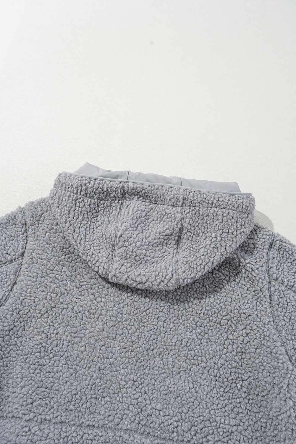 Medium Grey Fleece Zip Up Drawstring Hooded Pocketed Jacket Jackets JT's Designer Fashion