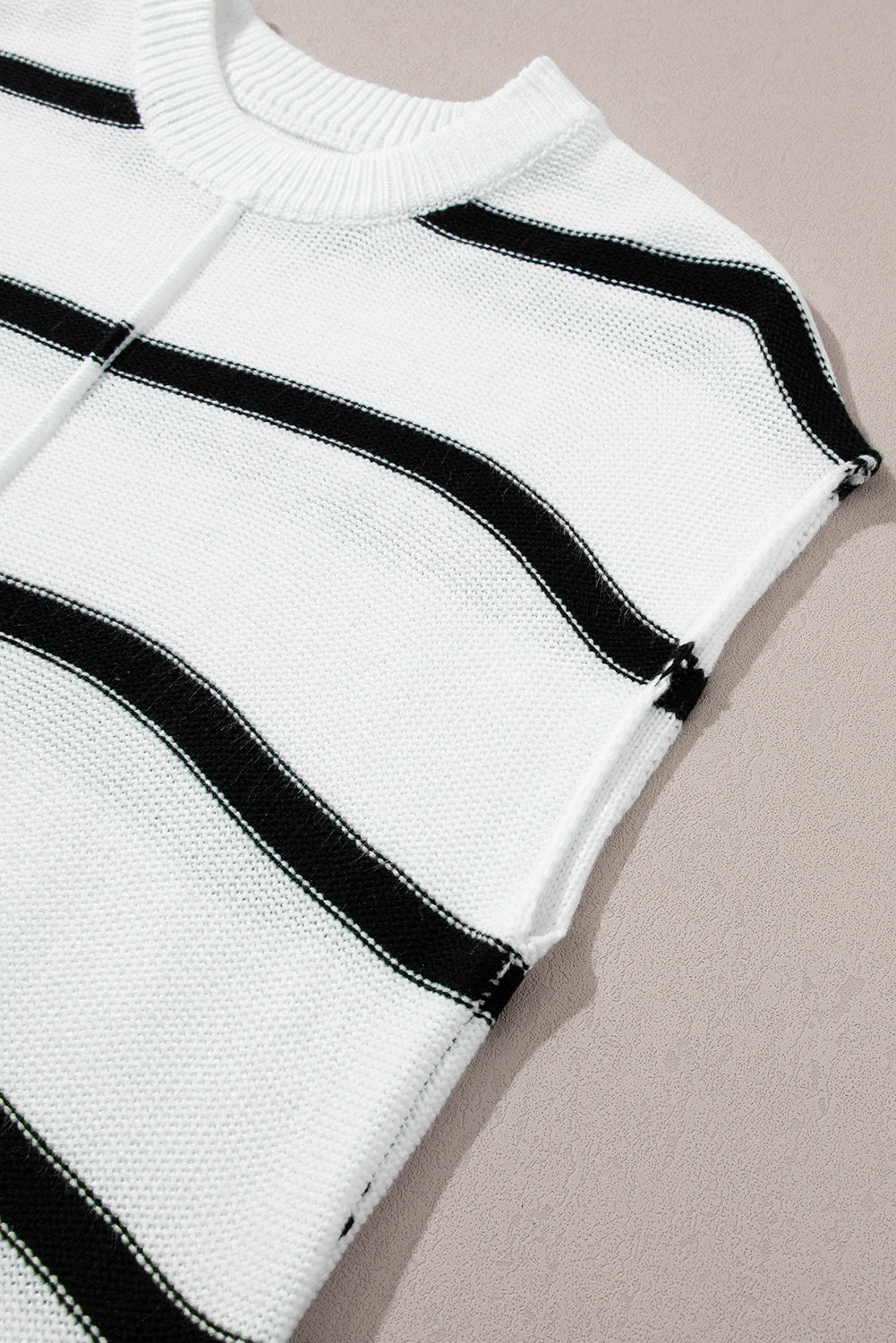 White Striped Batwing Sleeve Sweater Tee Sweaters & Cardigans JT's Designer Fashion