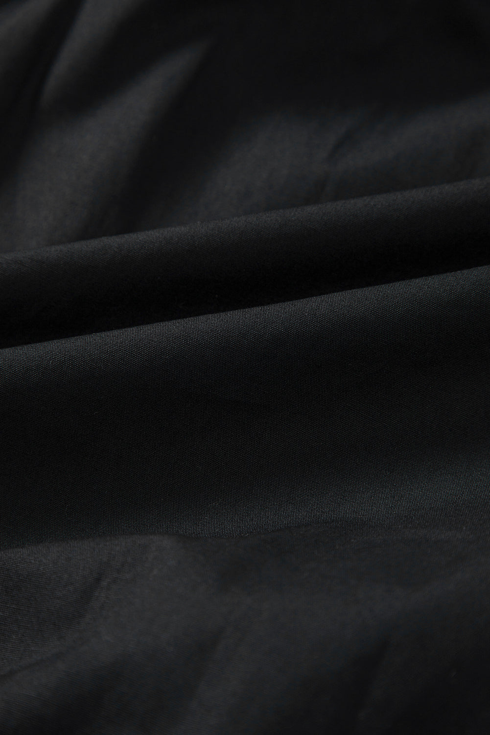 Black Shirt Style Button Down Puff Sleeve Ruffle Hem Dress Mini Dresses JT's Designer Fashion