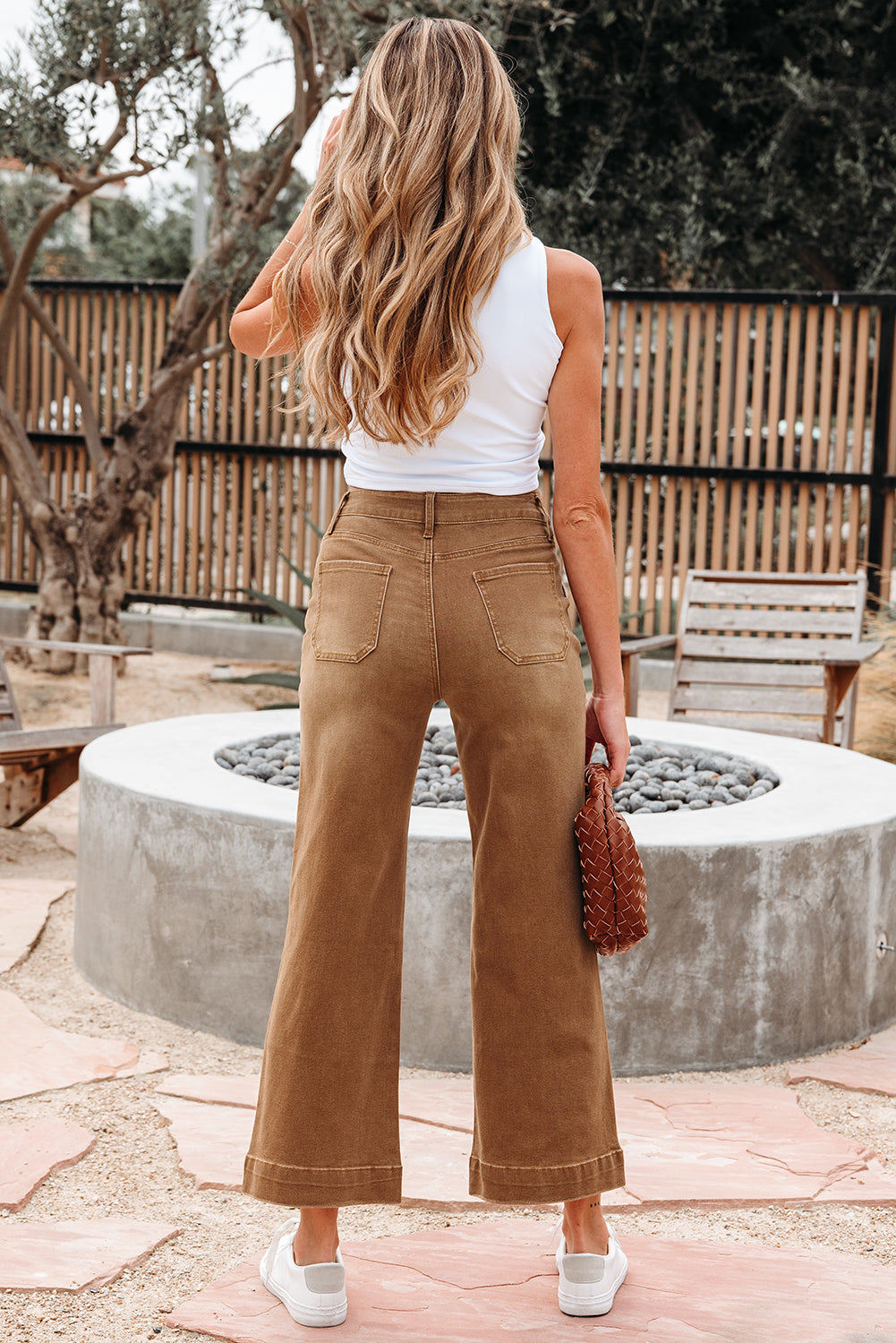 Breen Cropped High Rise Wide Leg Jeans Jeans JT's Designer Fashion